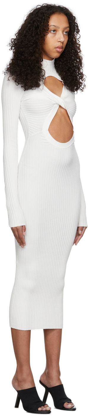 Pокля Dion Lee Dion Lee Figure 8 Cutout Ribbed Knit Midi Dress Бяло | A7547R22, 1