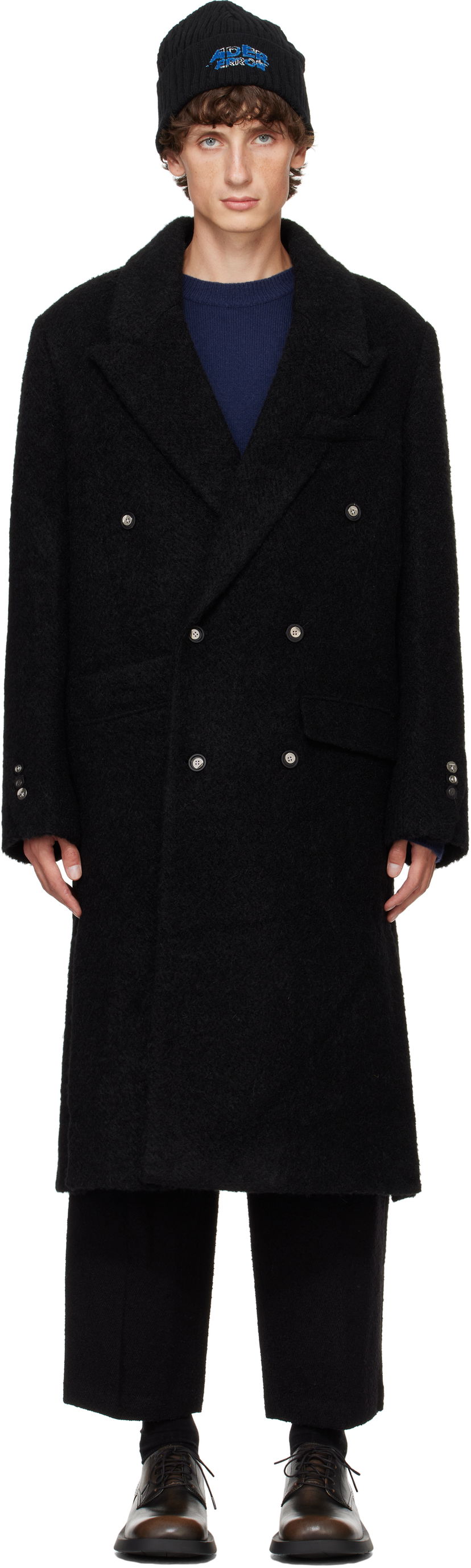 Палта ADER ERROR Wool Overcoat Черно | BN01FWCT0103BK