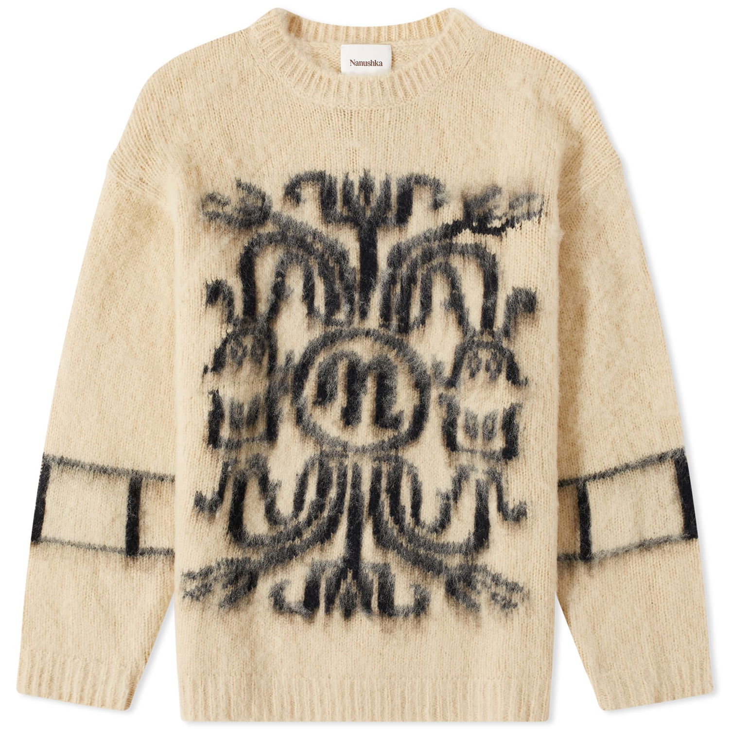 Пуловер Nanushka Nanuskha Destin Intarsia Crew Knit Бежово | NM23RSSW00316, 0