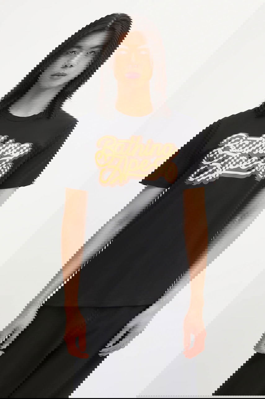 Тениска BAPE Script Logo T-Shirt Черно | 001TEL301055M, 0