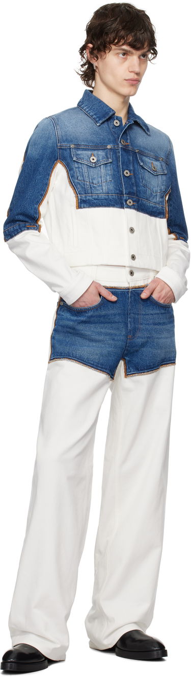 Дънки Jean Paul Gaultier Jean Paul Gaultier 'The Petit Grand' Two-Tone Wide-Leg Jeans Синьо | 25/33-F-JE166-D018-0357, 3