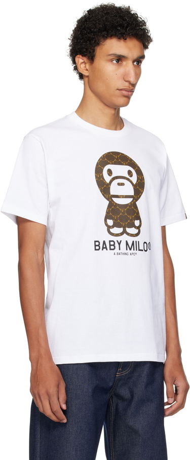 Тениска BAPE BAPE College Monogram Baby Milo T-Shirt Бяло | 002TEL301008M, 1
