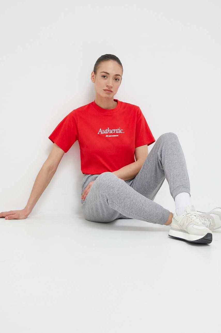Тениска New Balance Cotton T-shirt Червено | WT31551TRD, 0