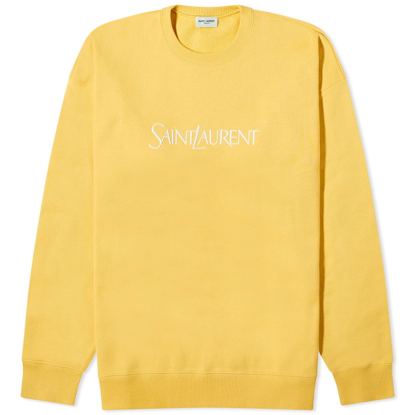 Суитчър Saint Laurent Logo Sweatshirt Жълто | 782051Y36ZO-7290