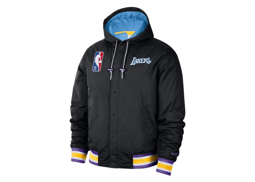 Яке Nike NBA Los Angeles Lakers Courtside Jacket Black/Coast/Amarillo/Field Purple Черно | DB1988-010