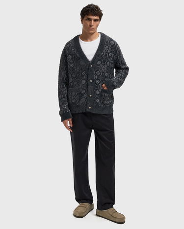 Пуловер Casablanca Fluffy Monogram Jacquard Cardigan Черно | M-AW25-KW-1094-01, 2