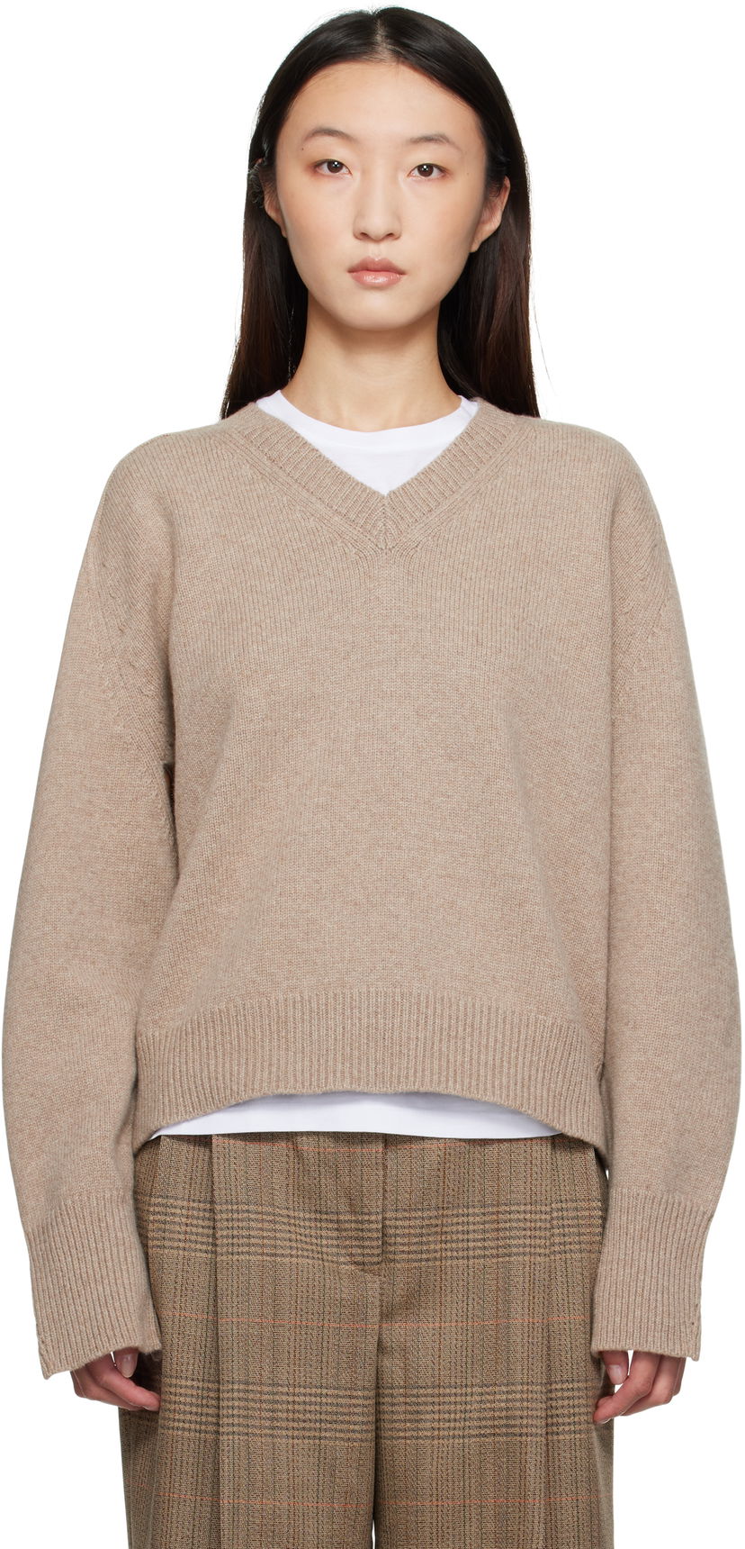 Пуловер Róhe Róhe Sleeve Wrap Sweater Бежово | 416-23-320