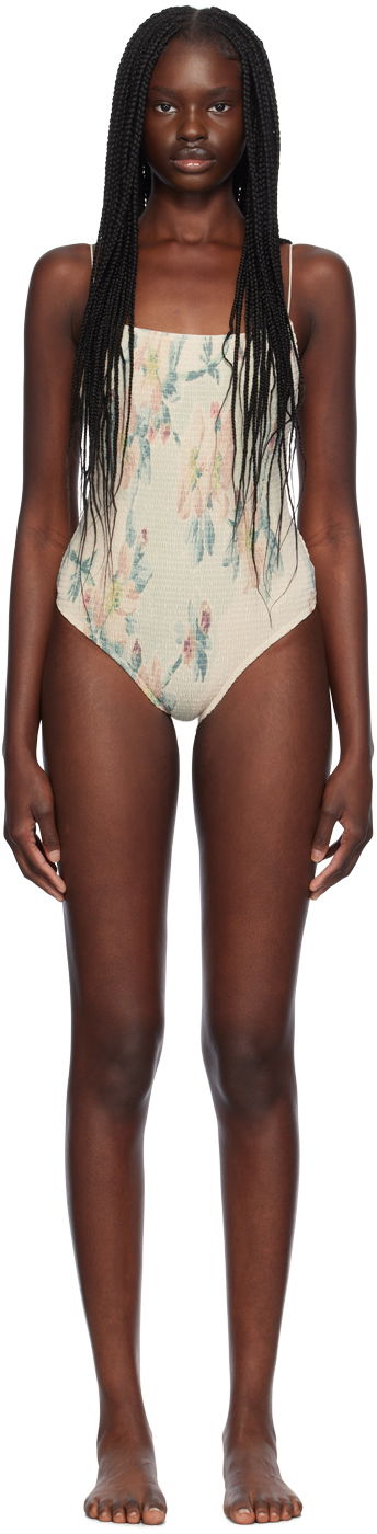Бански TOTEME TOTEME Smocked One-Piece Swimsuit Бежово | 243-WSW1080-FB0249, 0