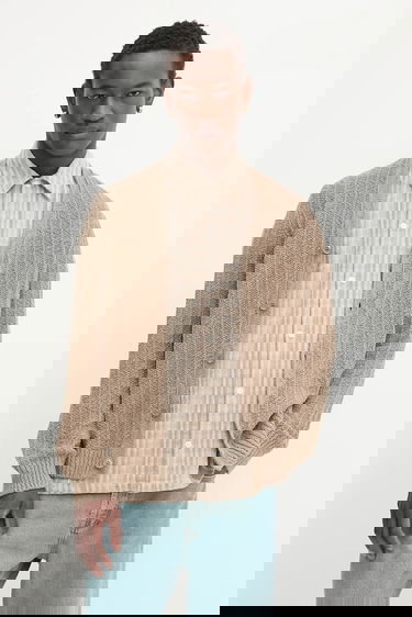 Пуловер Samsoe Samsoe SAMICAH Textured Knit Cardigan Бежово | M25200023, 0