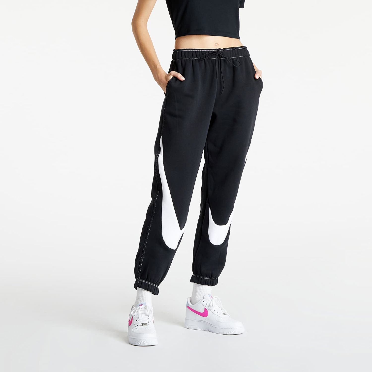 Спортни панталони Nike Sportswear Swoosh Easy Fleece Jogger Черно | DD5582-010, 0