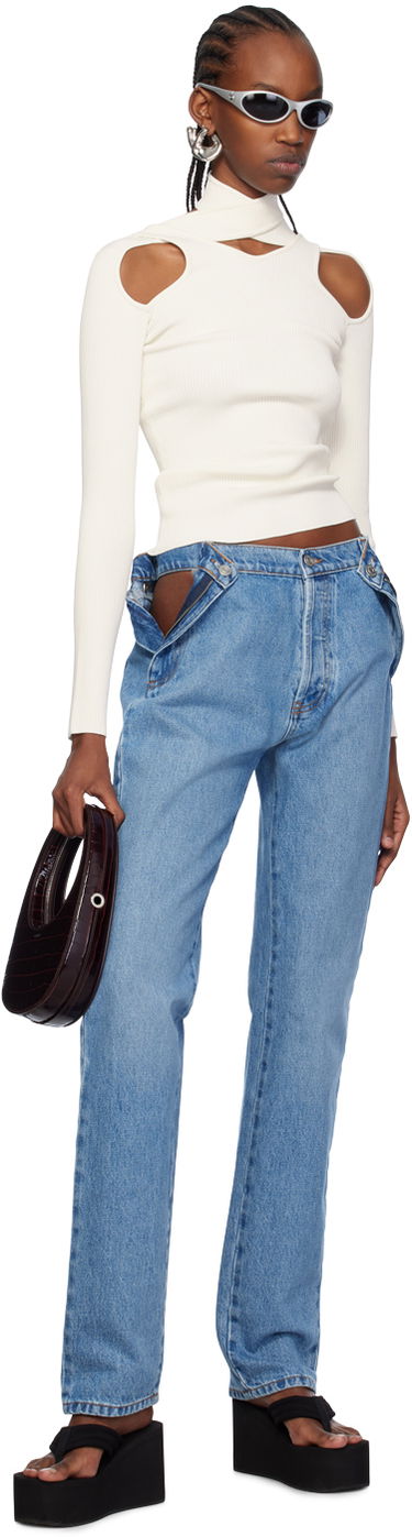 Дънки Coperni Open Hip Denim Jeans Синьо | COPP67202, 4