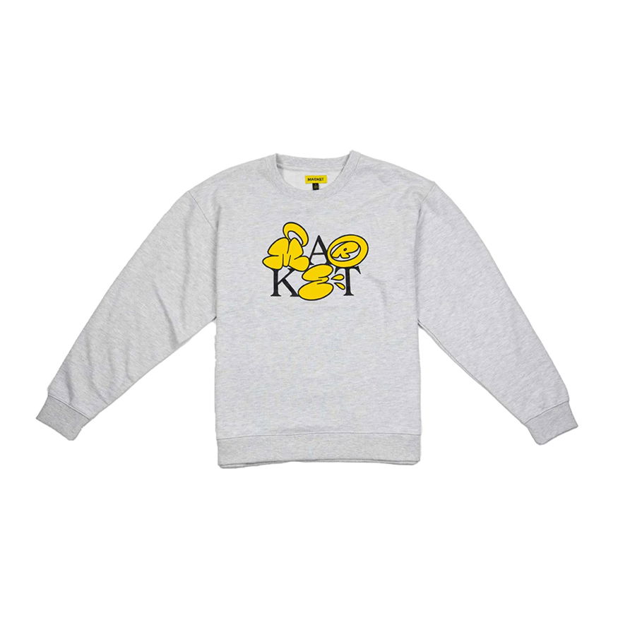 Суитчър MARKET Bubble Letter Crewneck Sweatshirt Сиво | 396000847, 0