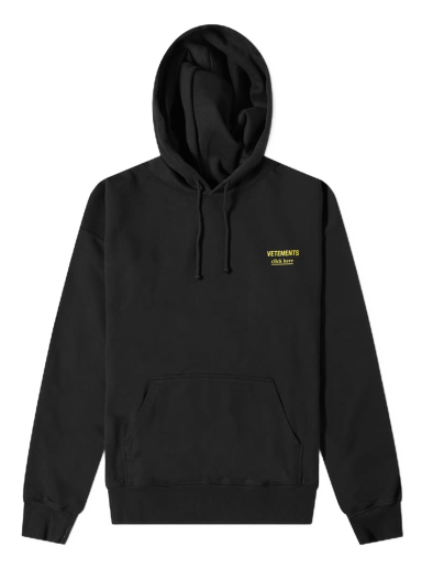 Суитчър VETEMENTS Click Here Logo Popover Hoodie Черно | UA53HD120B