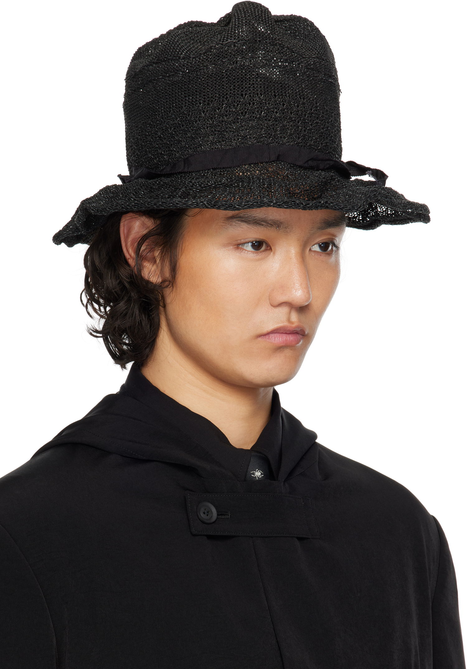 Шапка Yohji Yamamoto Yohji Yamamoto Paper PE Mountain Hat Черно | HP-H03-960, 1