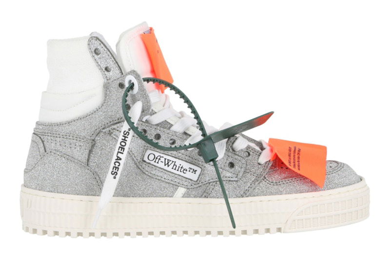 Кецове и обувки Off-White Off-Court 3.0 Glitter High Top Sneaker Silver White W Металик | IA112S22 LEA00 47201, 0