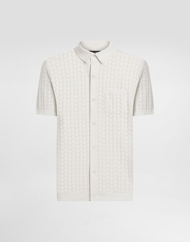 Dolce & Gabbana Short-Sleeved Openwork Polo Shirt