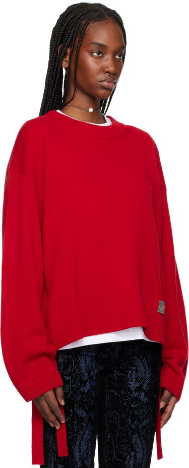 Пуловер GANNI GANNI Future Wool Mix Oversized Sweater Червено | K2477, 1