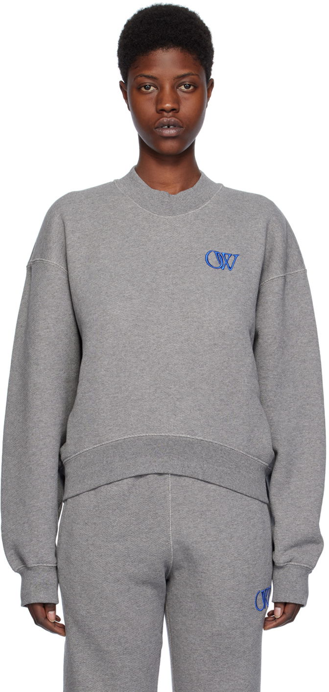 Суитчър Off-White Ow Over Sweatshirt Сиво | OWBA075S24FLE0040846