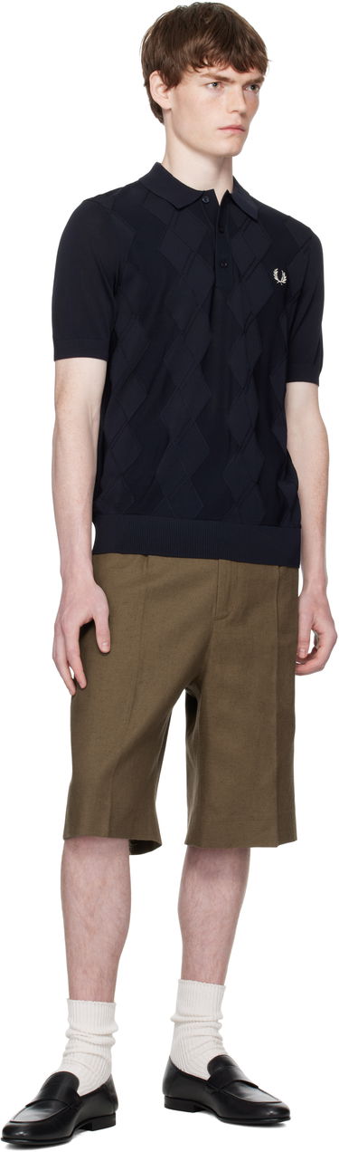 Поло тениска Fred Perry Fred Perry Cable Knit Polo Тъмно синьо | K9748, 3