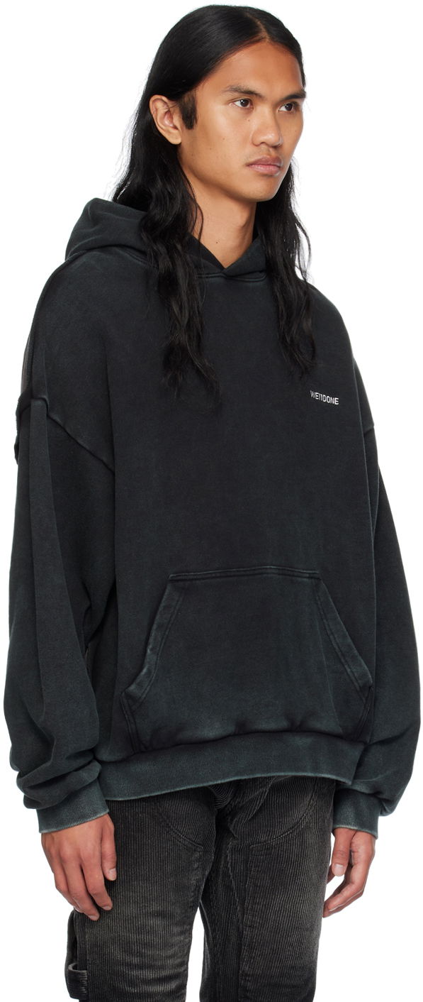 Суитчър We11done Raw Edge Hoodie by Черно | WD-TH2-24-809-U-BK, 1