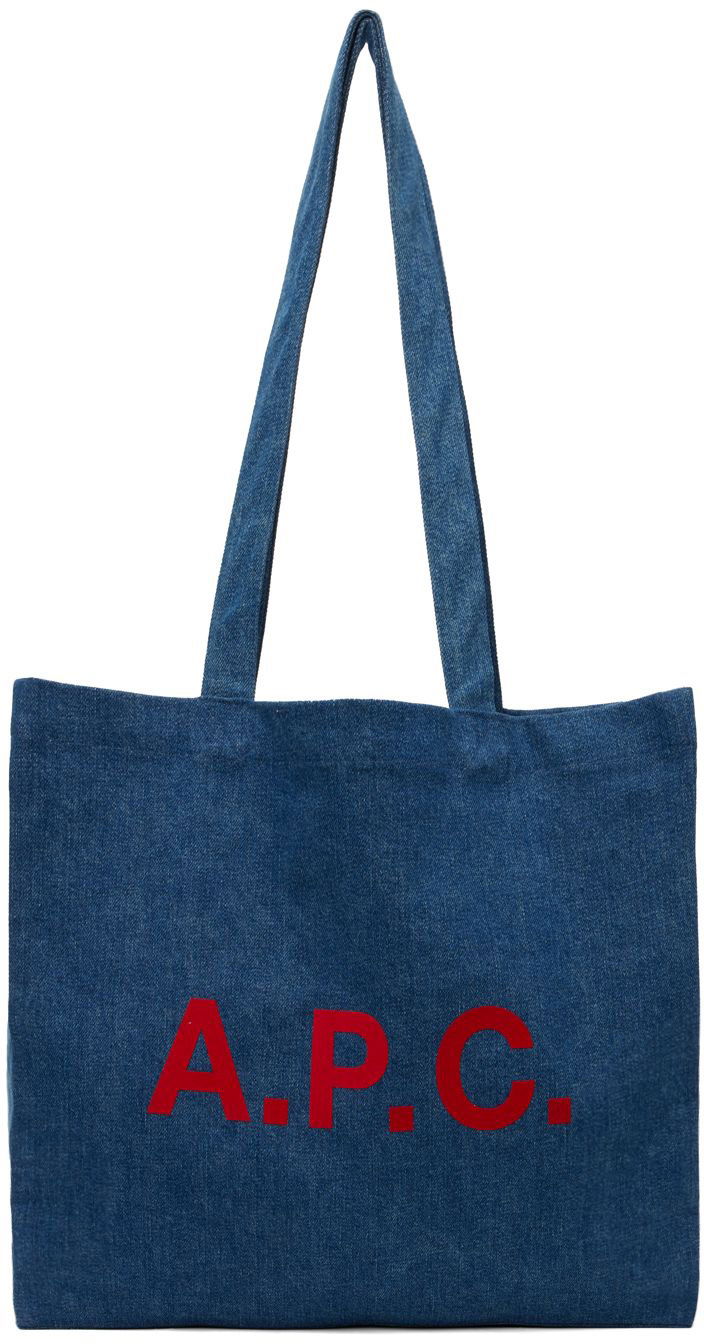 Голяма пазарска чанта A.P.C. Diane Denim Tote Bag Синьо | COFBW-M61443