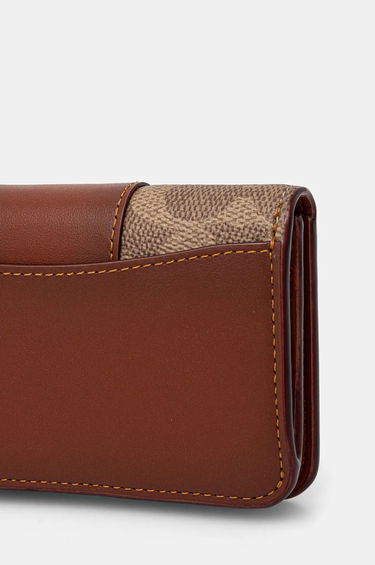 Портфейл Coach Coach Leather Card Case Кафяво | CR542, 2