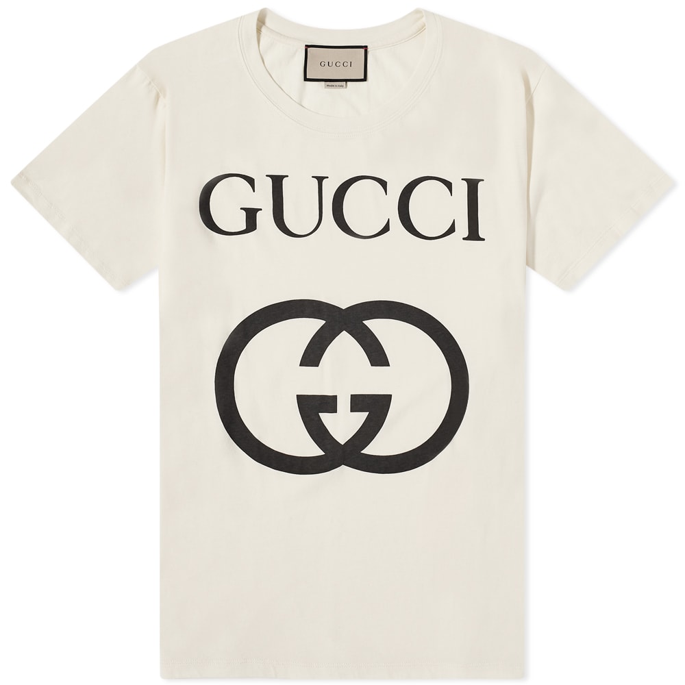 Тениска Gucci Interlocking Gg Tee Бяло | 493117-X3Q35-7561, 0
