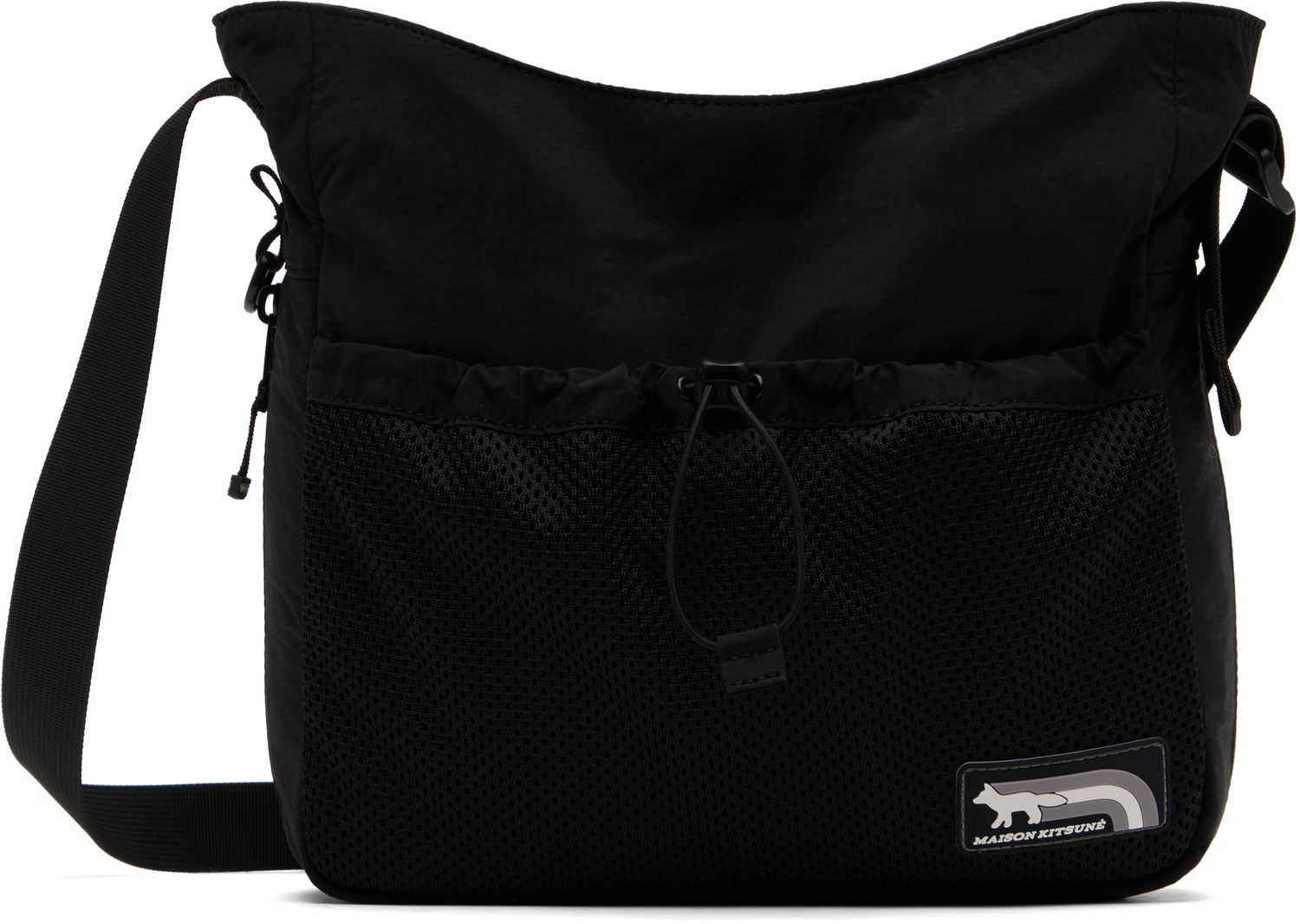 Чанта през рамо MAISON KITSUNÉ Maison Kitsuné Flash Fox Messenger Bag Черно | NM05172WQ4034, 0