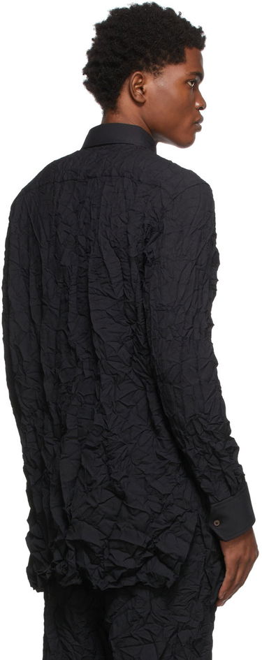 Риза Dion Lee Crinkle Button-Up Shirt Черно | C5017S22, 2