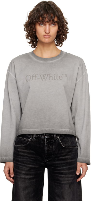 Тениска Off-White Off-White Laundry Long Sleeve T-shirt Сиво | OWAB038F25JER0021111, 0