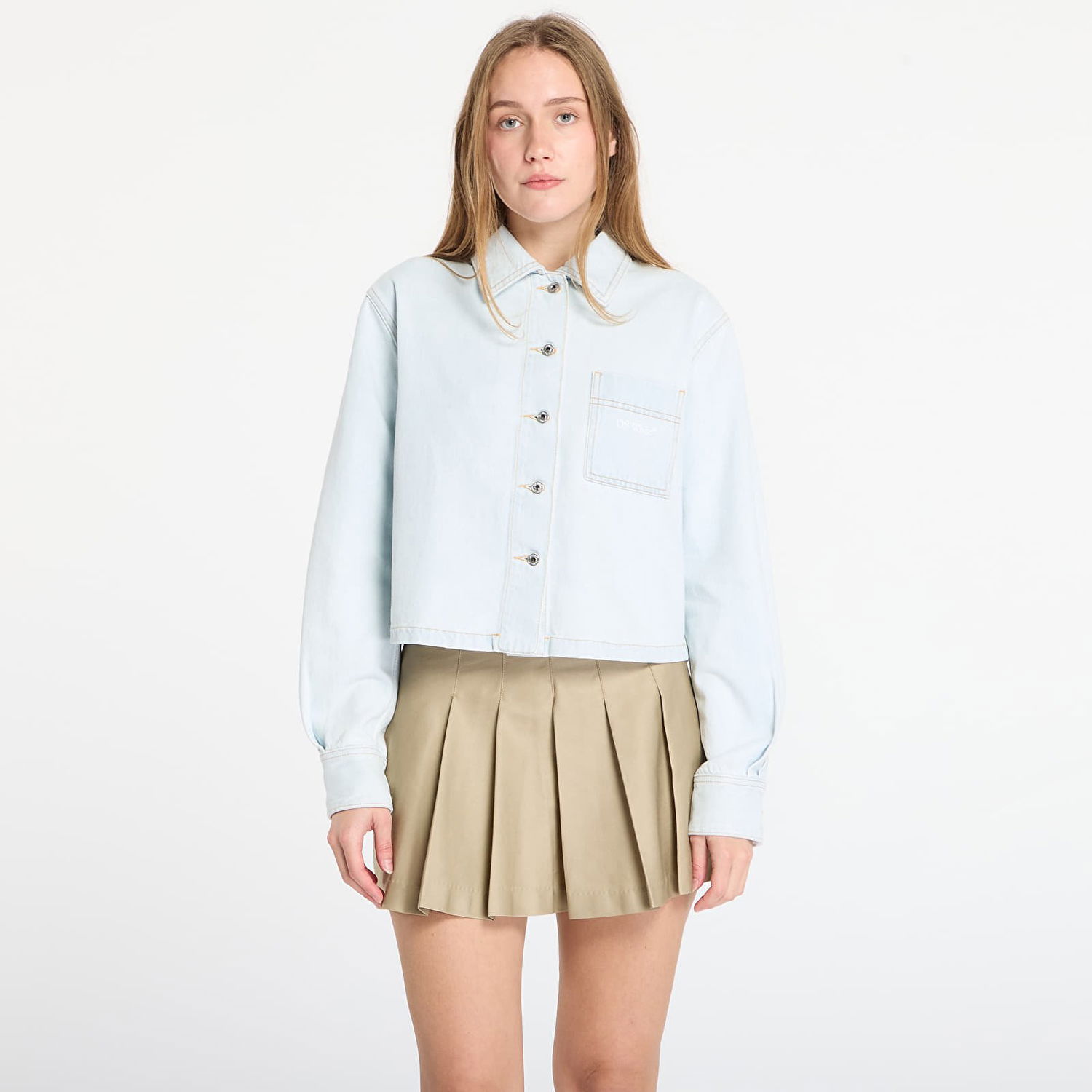 Риза Off-White Diag L/S Denim Pajama Shirt Синьо | OWYD013F25DEN0024301, 0