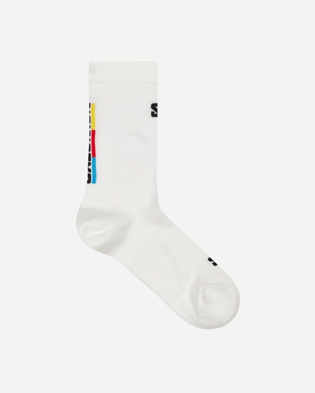 Pulse Race Flag Crew Socks White