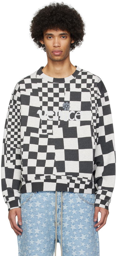 Суитчър ERL 'Venice' Checkerboard Print Sweatshirt Сиво | ERL08T023, 0