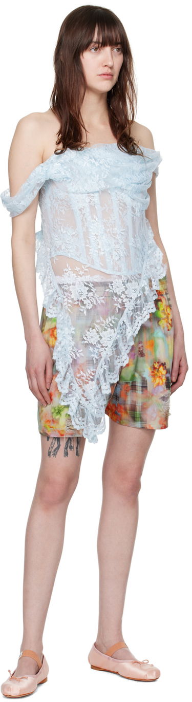 Къси панталони Collina Strada Collina Strada Odeon Floral-Print Lace-Trim Shorts Многоцветен | XX6017, 3