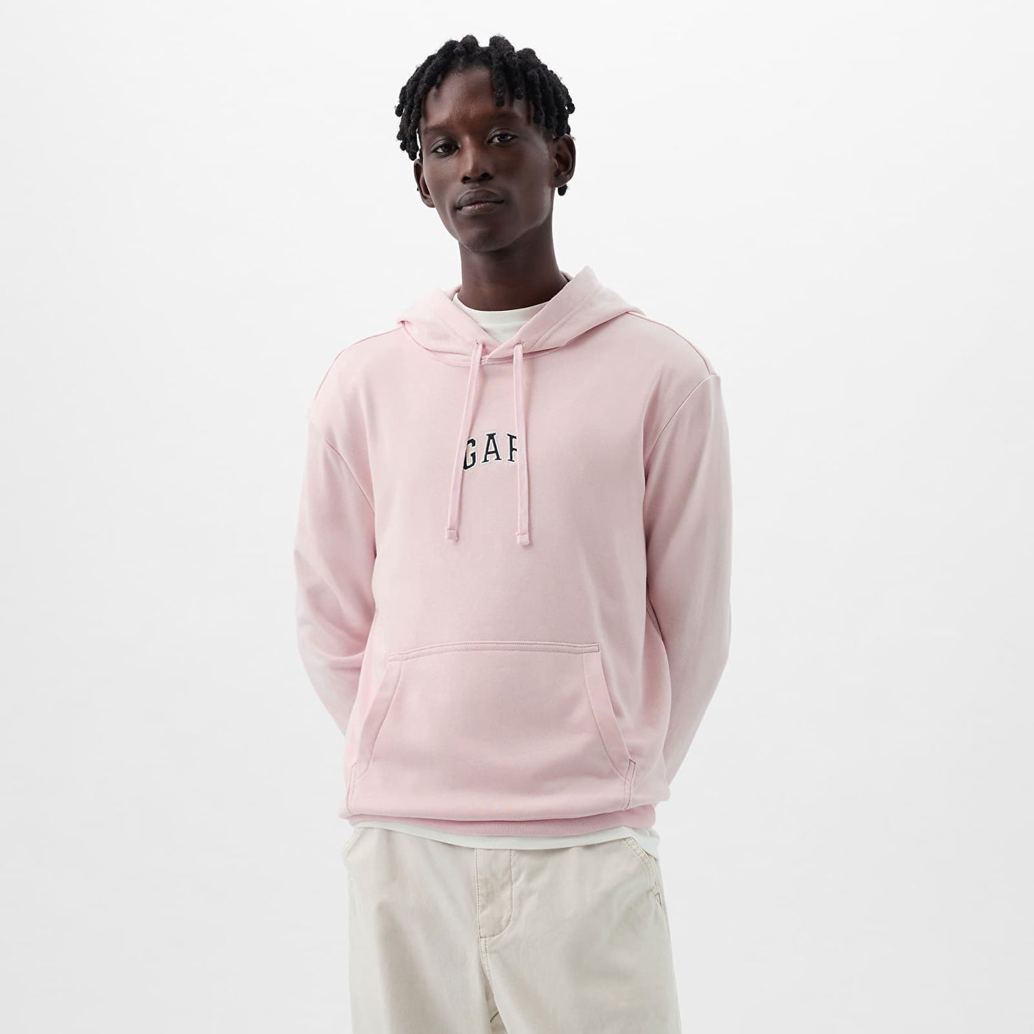 Суитчър GAP French Terry Pullover Mini Logo Hoodie Light Peony Розово | 868455-01, 0
