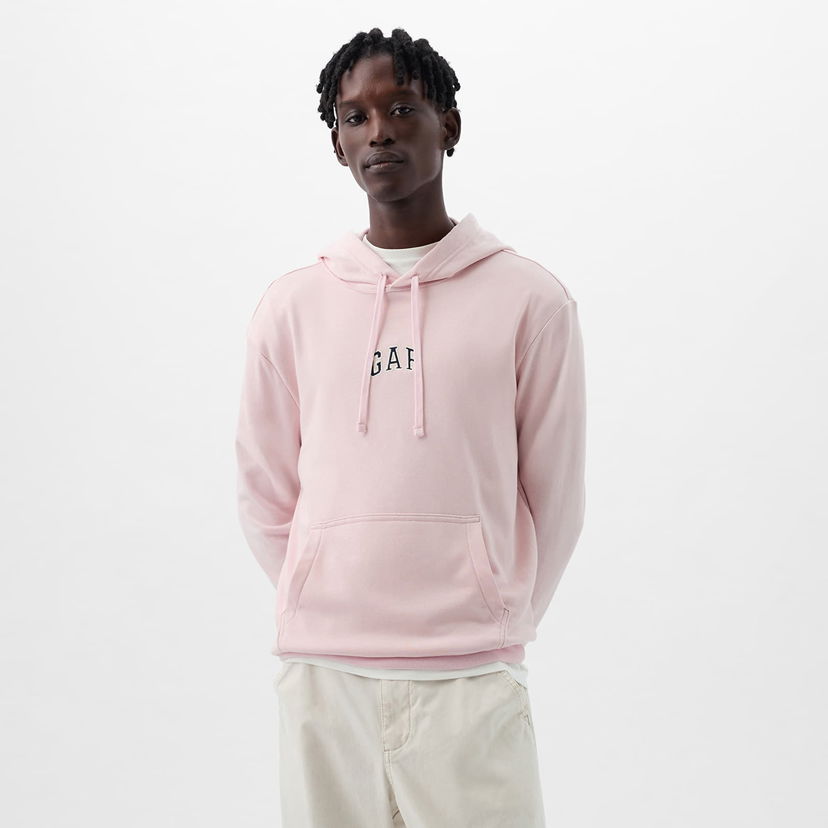 Суитчър GAP French Terry Pullover Mini Logo Hoodie Light Peony Розово | 868455-01