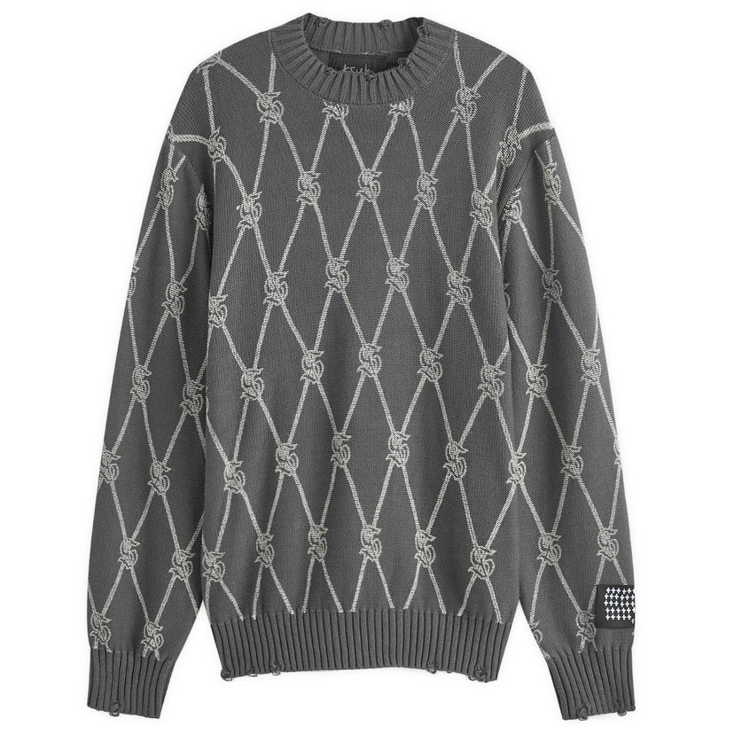 Суитчър Ksubi Diamond Dollar Knit Sweatshirt Сиво | MPF24KW001-GRY