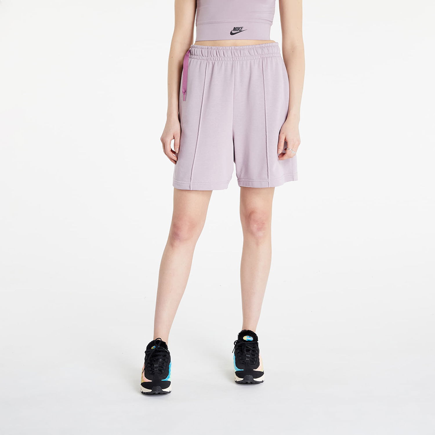 Къси панталони Nike Sportswear French Terry Fleece High-Rise Shorts Dnc Лилаво | DV0334-501, 0