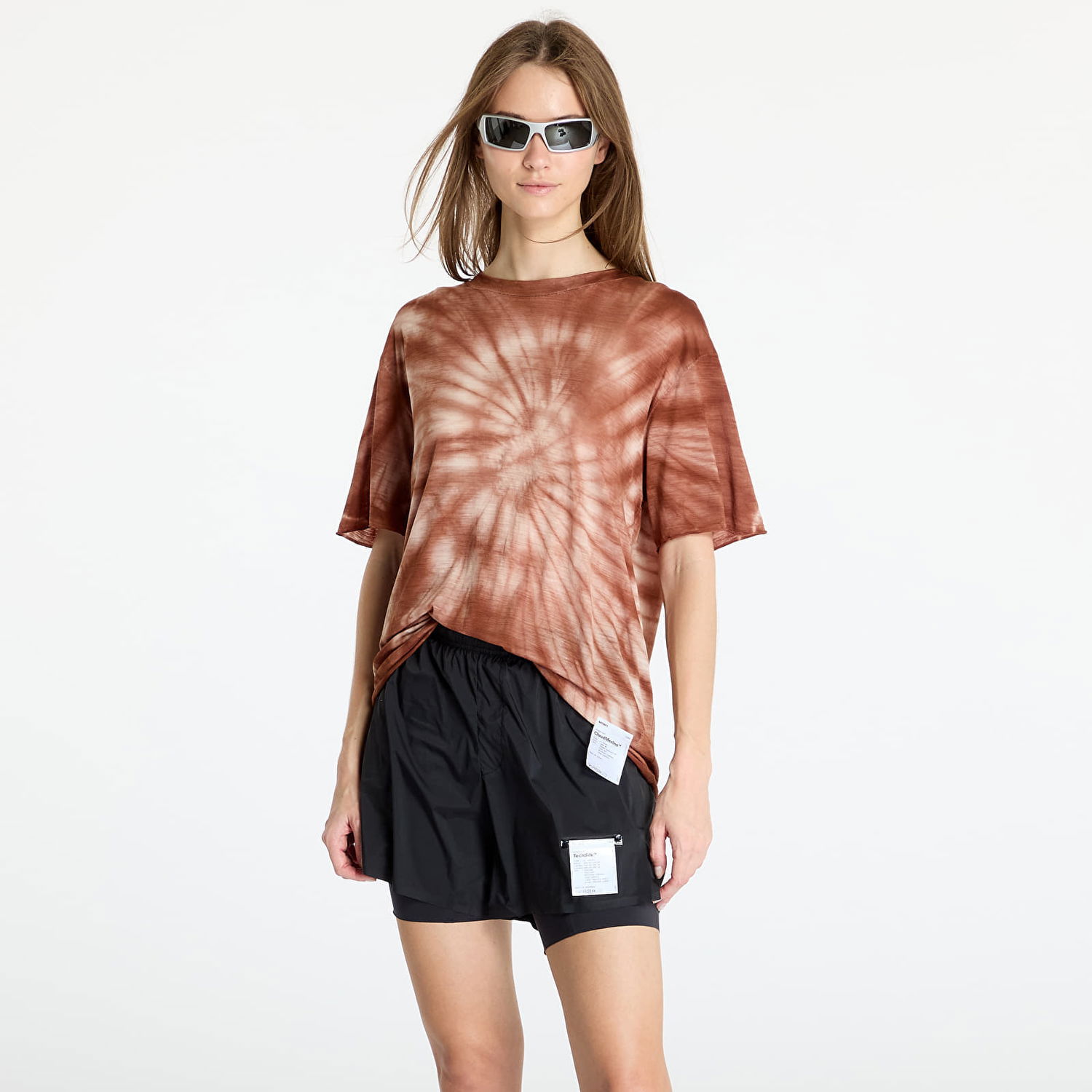 Тениска Satisfy CloudMerino T-Shirt UNISEX Tie-Dye Pine Кафяво | 11002-TDPI, 1