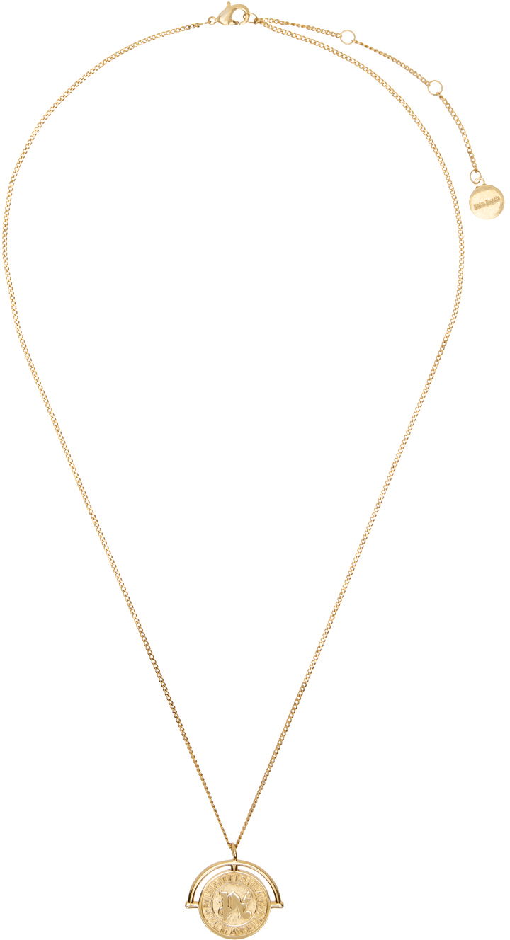 Колие Palm Angels Monogram Chevalier Necklace "Gold" Бежово | PMOB111R24MAT0017676