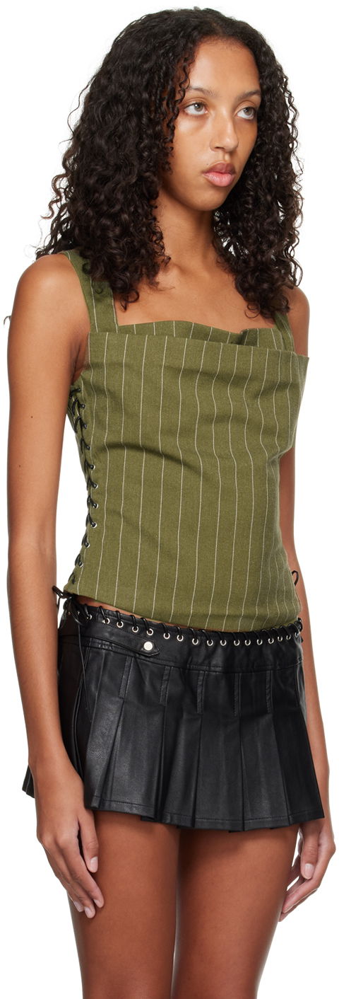 Потник Miaou Miaou Vallois Pinstriped Corset Top Зелено | 7061SWBOVP, 1