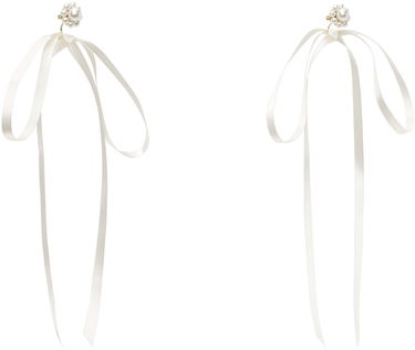 Обеци Simone Rocha Simone Rocha Bow Ribbon Stud Earrings Бяло | ERG389 0904, 1