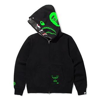 Суитчър BAPE Bathing Ape x UNDEFEATED Shark Camo Full Zip Hoodie Черно | TBD-BAPE-13