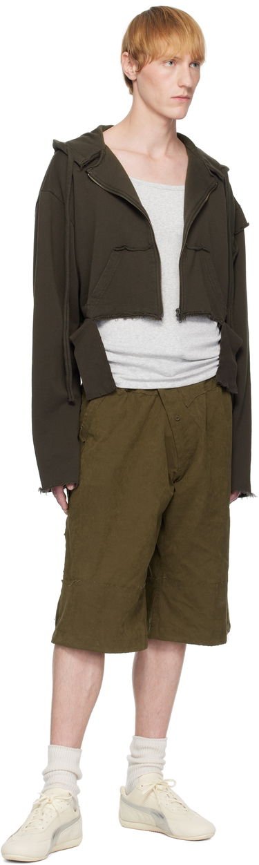 Суитчър Ottolinger Ottolinger Distressed Cropped Hoodie Зелено | 115-601115-02, 3
