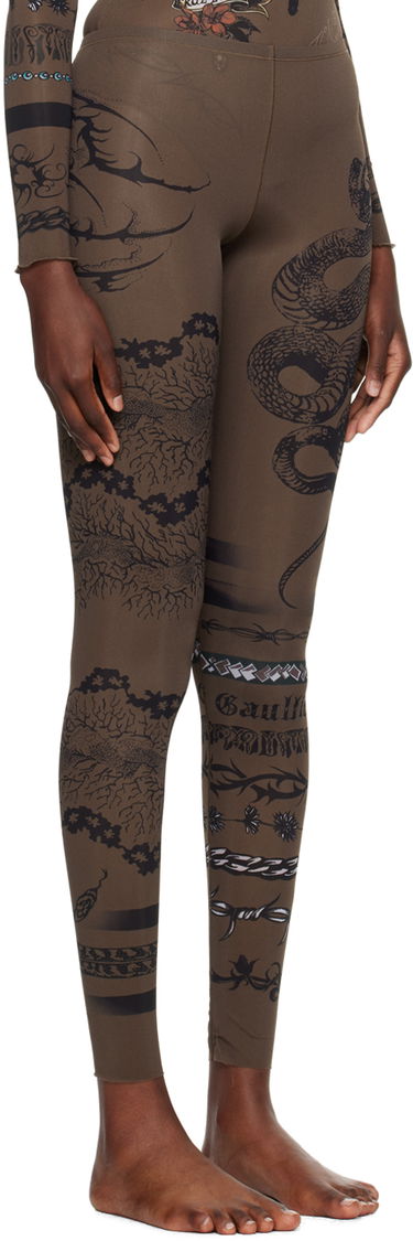 Клинове Jean Paul Gaultier Jean Paul Gaultier KNWLS Edition Tattoo Print Leggings Кафяво | 23/14-F-PA075-J524-700200, 3