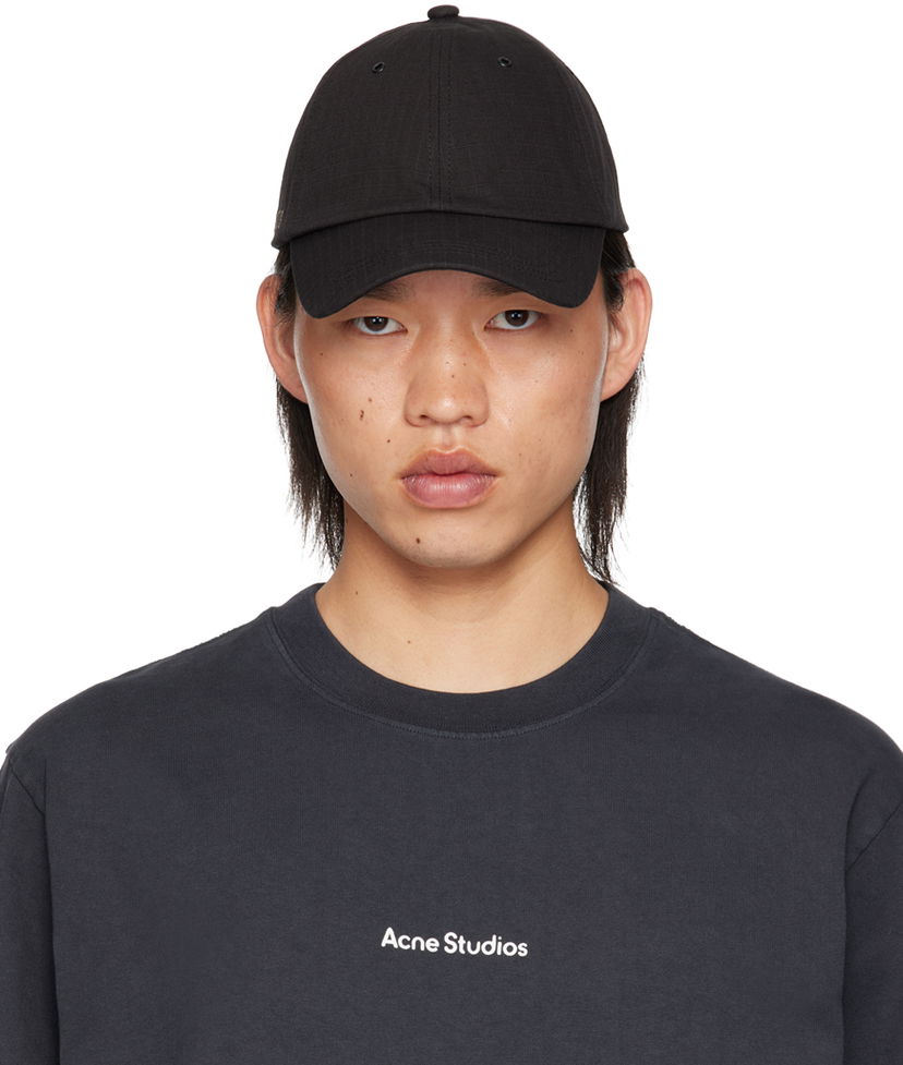 Шапка с козирка Acne Studios Black Cotton Ripstop Cap Черно | C40357-