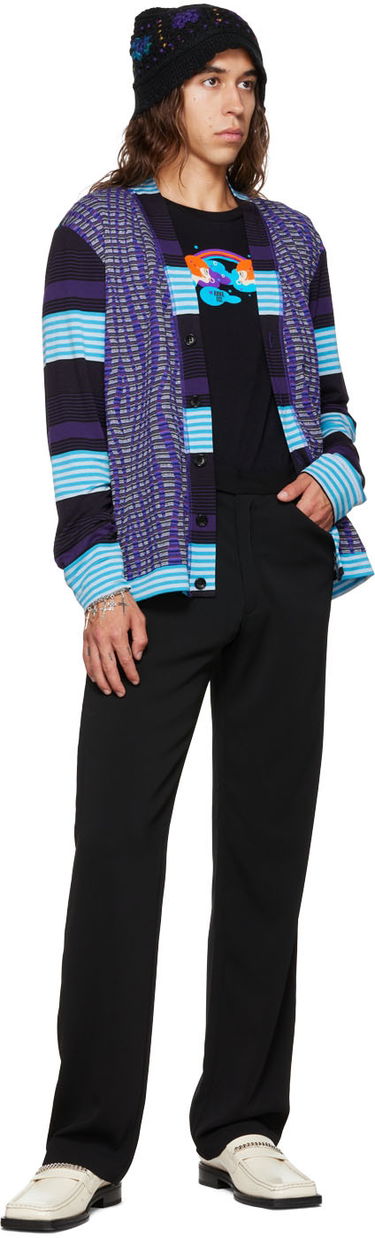 Пуловер Anna Sui Anna Sui Stripe Cardigan Лилаво | M622G31, 3