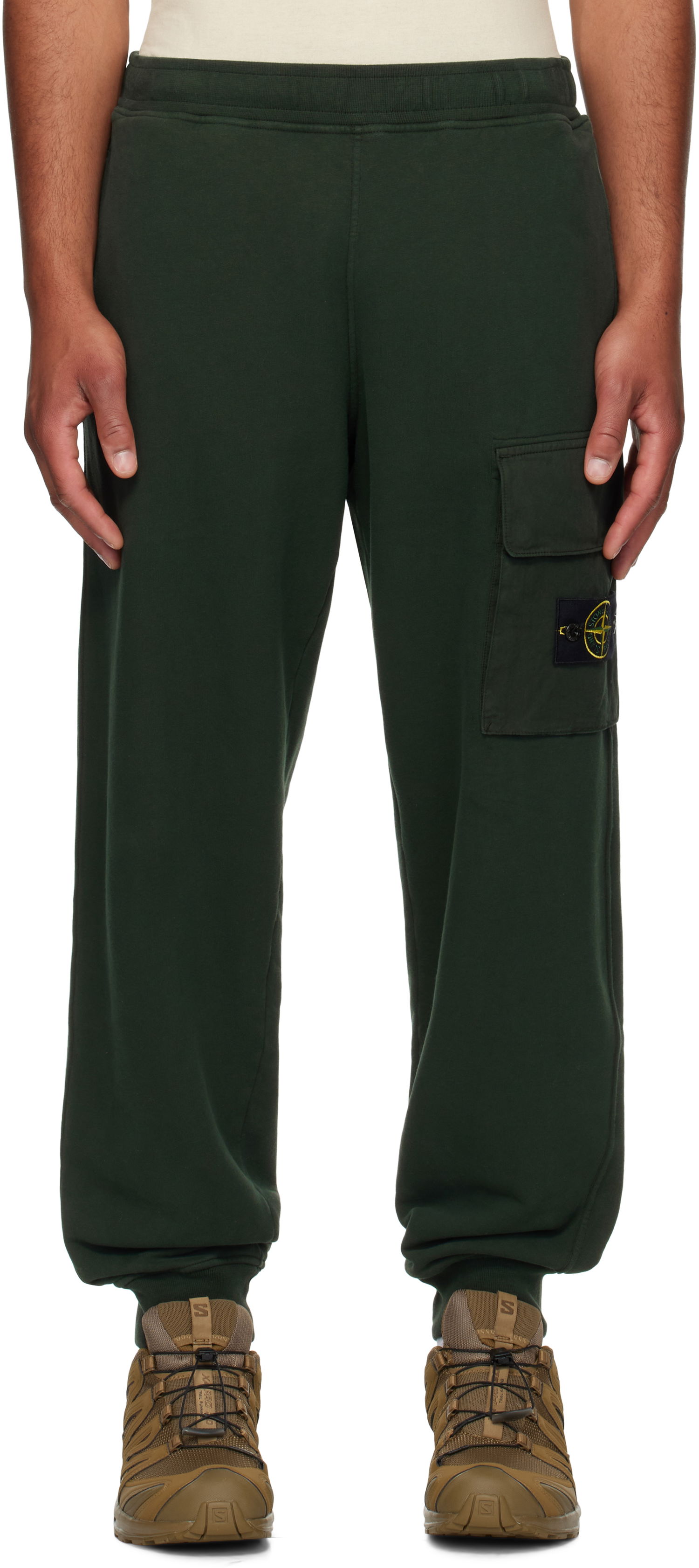 Спортни панталони Stone Island Stone Island Brushed Organic Cotton Fleece Sweatpants Зелено | K2S15 6200003 S0A20, 0