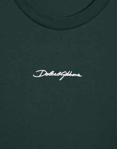 Тениска Dolce & Gabbana Cotton T-shirt With Embroidered Patch Зелено | G8RN8ZG7P0CV0018, 2