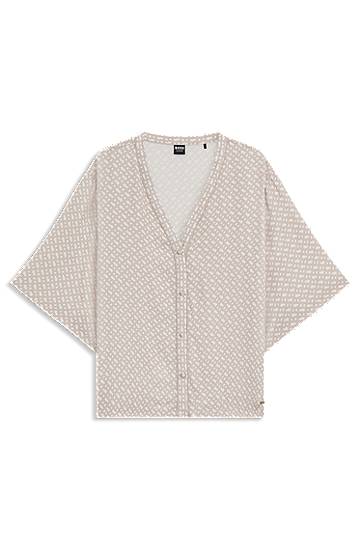 Пуловер BOSS Monogram Print Sateen Pyjama Shirt Бежово | 50545615, 0